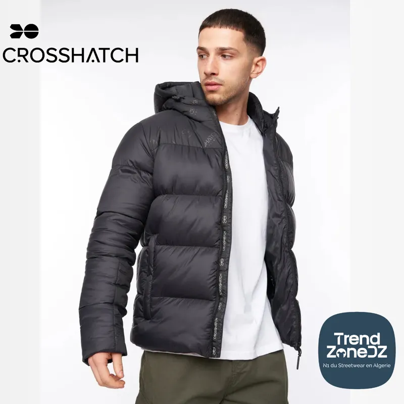 DOUDOUNE : Crosshatch Veste Matelassée Chemerley BLACK